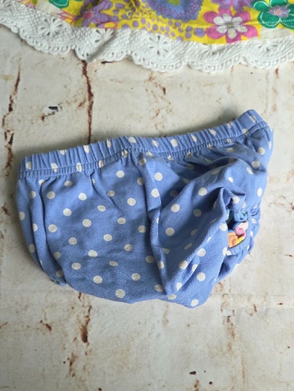 Matilda Jane Blue Polka Dot Top with Yellow Floral Skirt Baby Dress
